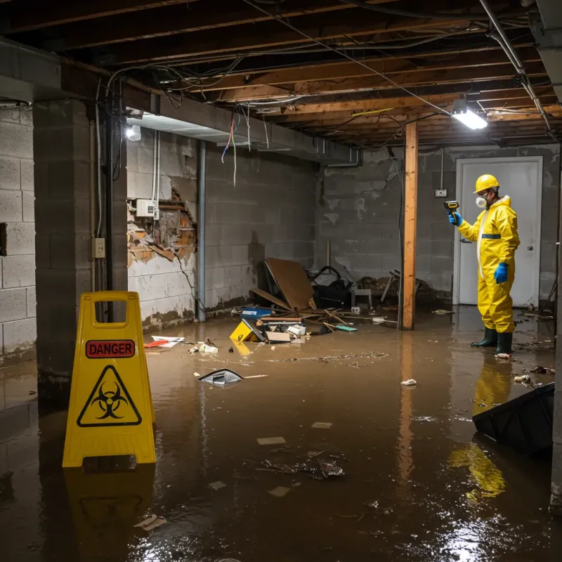 Flooded Basement Electrical Hazard in Jena, LA Property